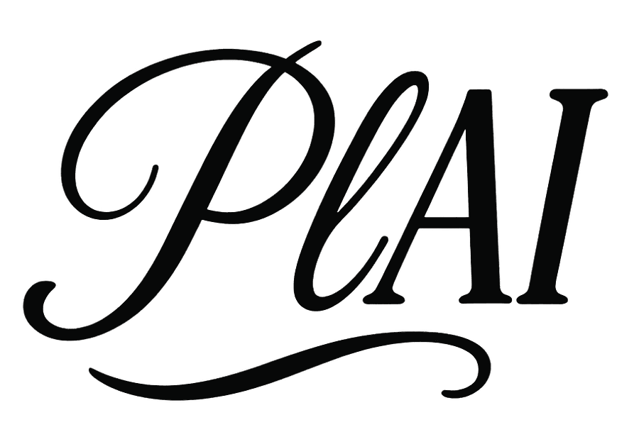 The PLAI wordmark, set in a flowing script with a swash underline